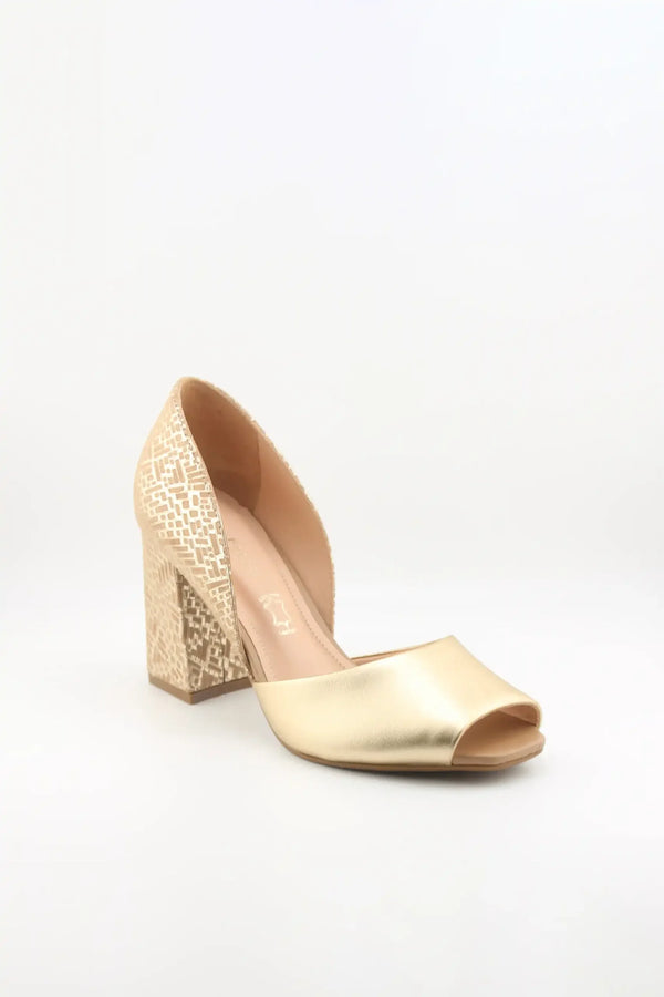 Capelli Rossi Geometric Heel Open-Toe Pumps