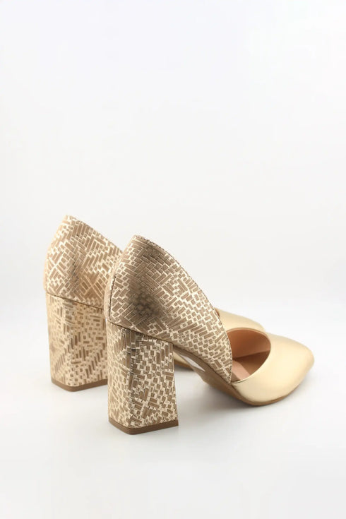 Capelli Rossi Geometric Heel Open-Toe Pumps