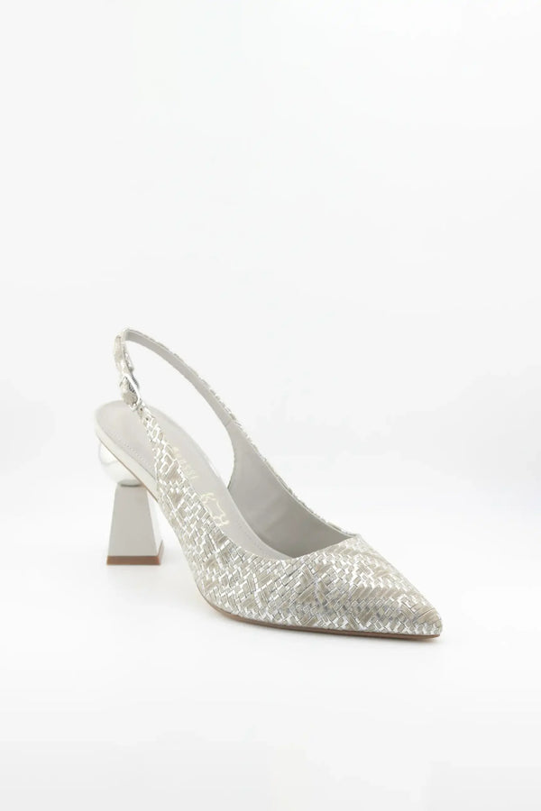 Capelli Rossi Woven Slingback Block Heel Pumps