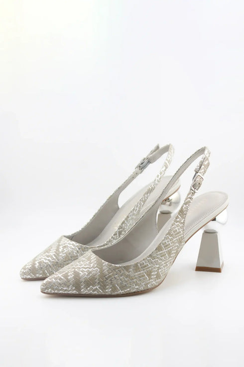 Capelli Rossi Woven Slingback Block Heel Pumps