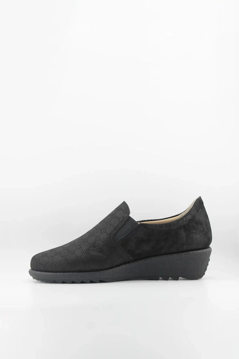 DFC Relax Decorative Perforated Slip-On Wedge Loafer