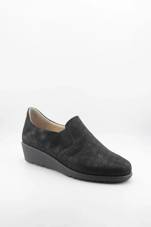 DFC Relax Decorative Perforated Slip-On Wedge Loafer