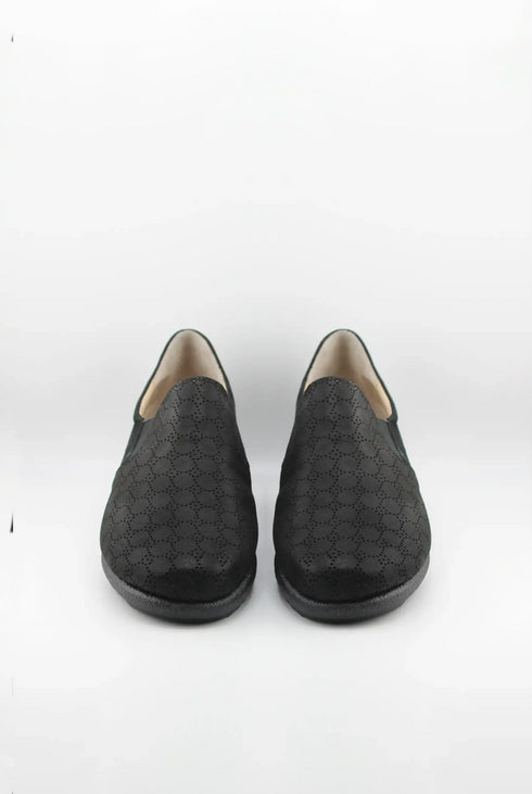 DFC Relax Decorative Perforated Slip-On Wedge Loafer