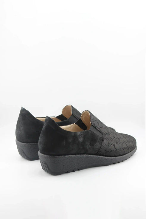 DFC Relax Decorative Perforated Slip-On Wedge Loafer