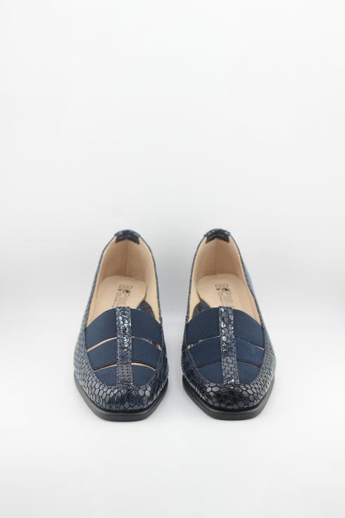 DFC Relax Textured Slip-On Comfort Wedge Loafer with Elastic Panels