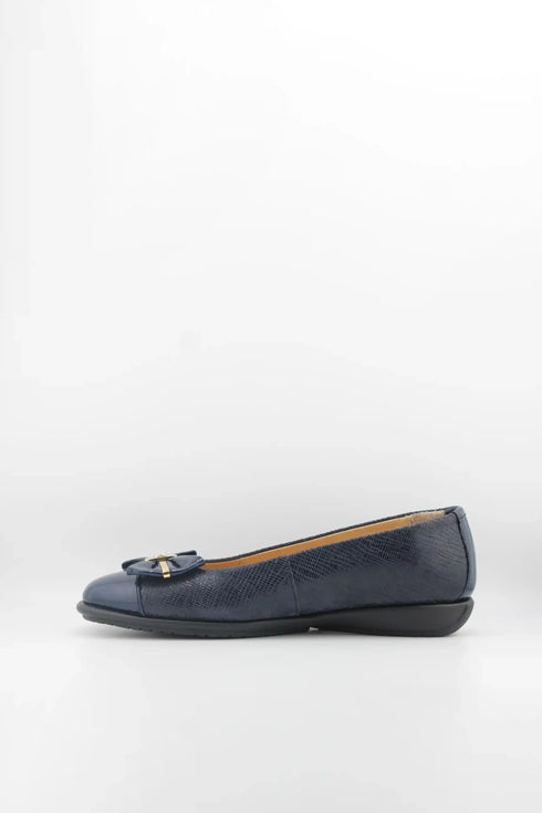 DFC Relax Textured Ballet Flats with Bow Accent