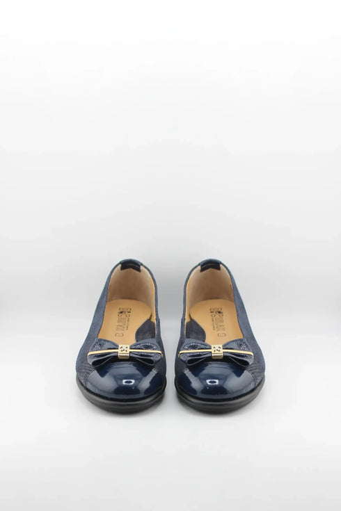 DFC Relax Textured Ballet Flats with Bow Accent