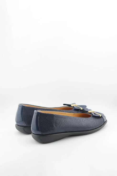 DFC Relax Textured Ballet Flats with Bow Accent