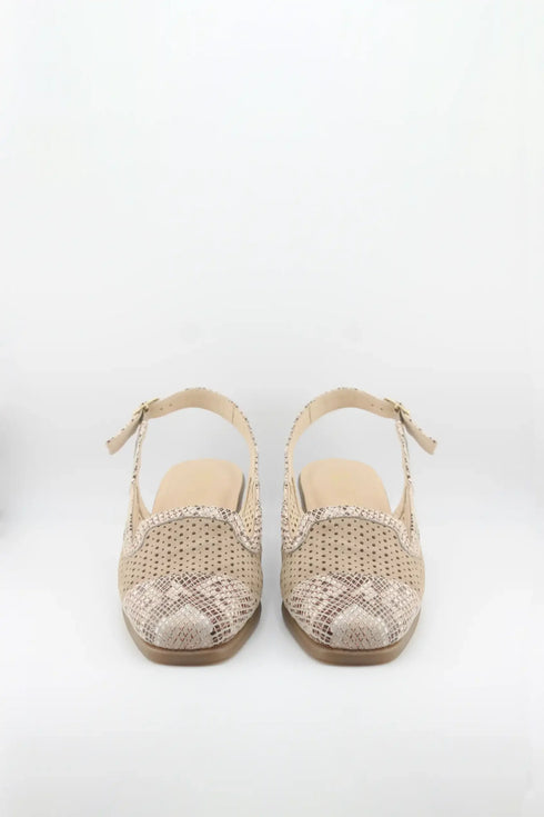 DFC Relax Perforated Slingback Block Heel Shoes
