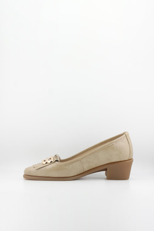 DFC Relax Tasseled Patent Leather Block Heel Loafer