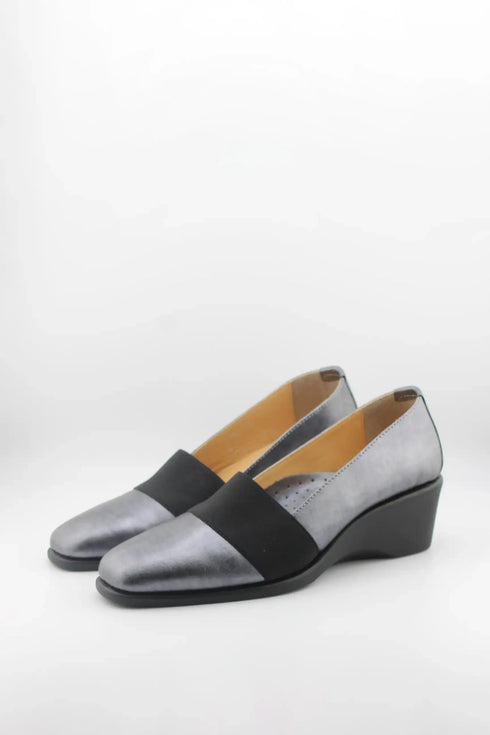 DFC Relax Leather Block Heel Slip-On Loafers