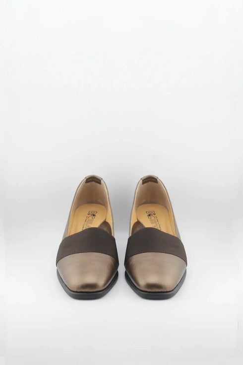 DFC Relax Leather Block Heel Slip-On Loafers