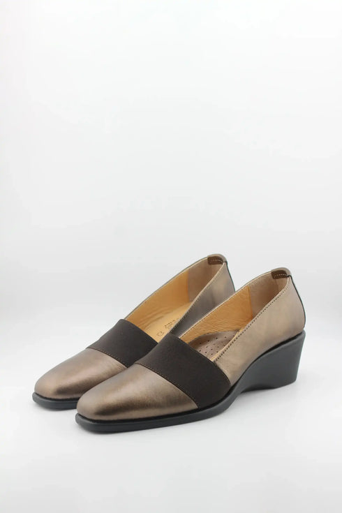 DFC Relax Leather Block Heel Slip-On Loafers