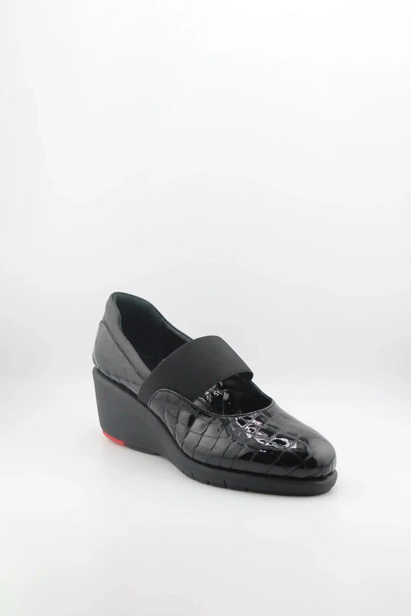 DFC Relax Crocodile Pattern Wedge Loafers