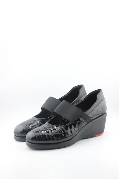 DFC Relax Crocodile Pattern Wedge Loafers