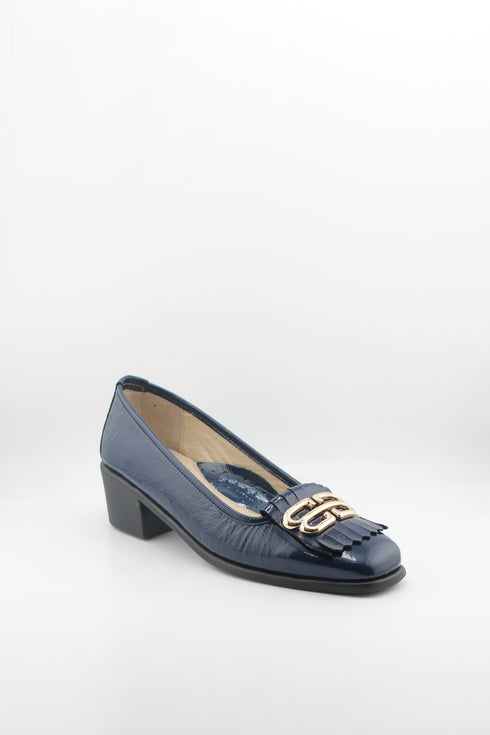 DFC Relax Tasseled Patent Leather Block Heel Loafer