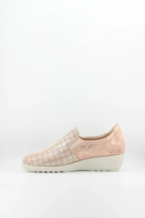 DFC Relax Decorative Perforated Slip-On Wedge Loafer