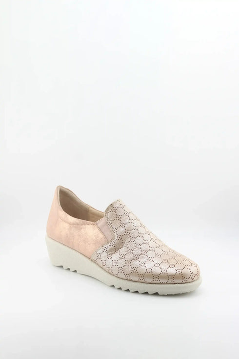 DFC Relax Decorative Perforated Slip-On Wedge Loafer