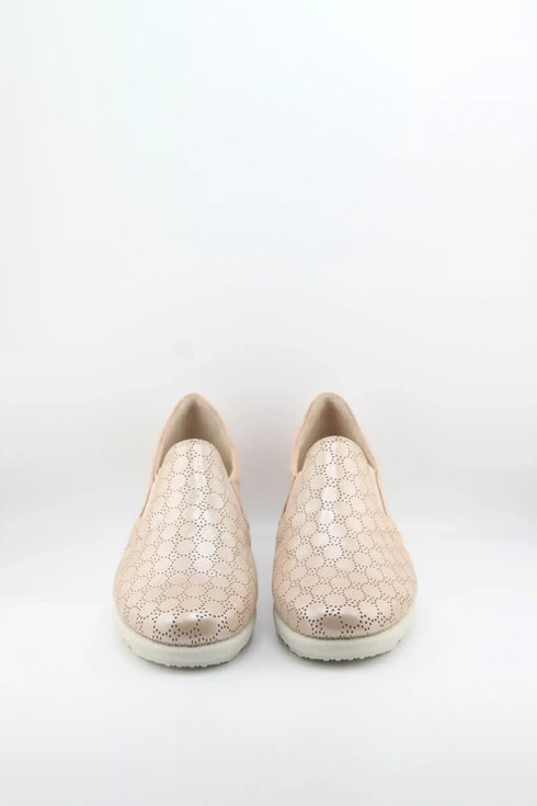 DFC Relax Decorative Perforated Slip-On Wedge Loafer