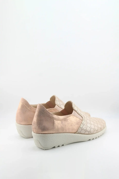 DFC Relax Decorative Perforated Slip-On Wedge Loafer