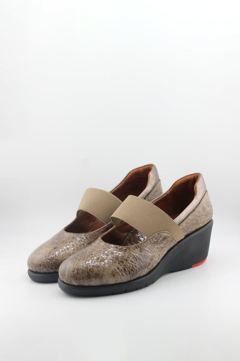 DFC Relax Textured Wedge Mary Jane Slip-On