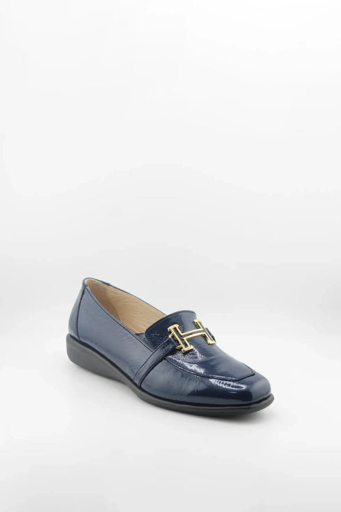 DFC Relax Leather Loafers with Metal Accent
