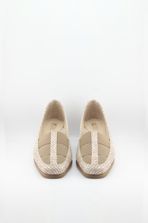 DFC Relax Textured Slip-On Comfort Wedge Loafer with Elastic Panels