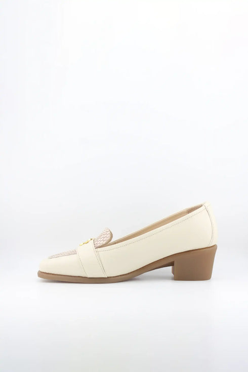 DFC Relax Block Heel Loafers with Embellished Strap