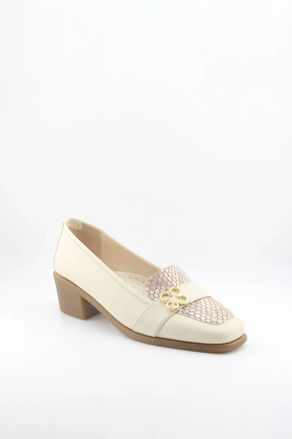 DFC Relax Block Heel Loafers with Embellished Strap