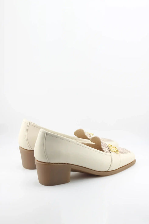 DFC Relax Block Heel Loafers with Embellished Strap