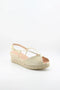 Gaimo Criss-Cross Strap Peep-Toe Espadrille Wedge with Ankle Strap
