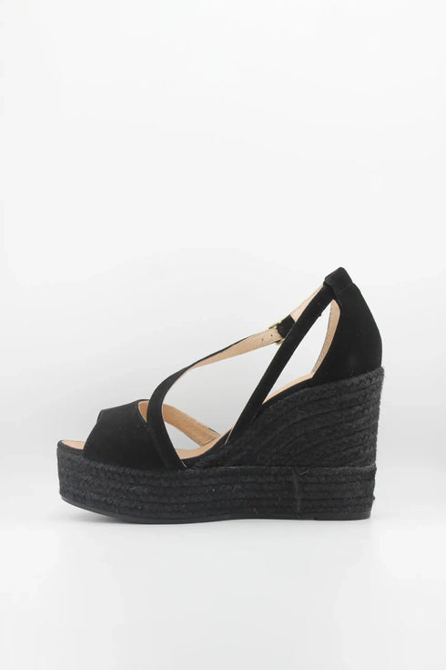 Gaimo Strappy Espadrille Peep-Toe Wedge Sandals