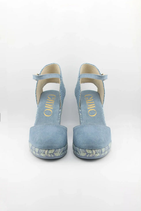 Gaimo Ankle Strap Woven Wedge Espadrilles