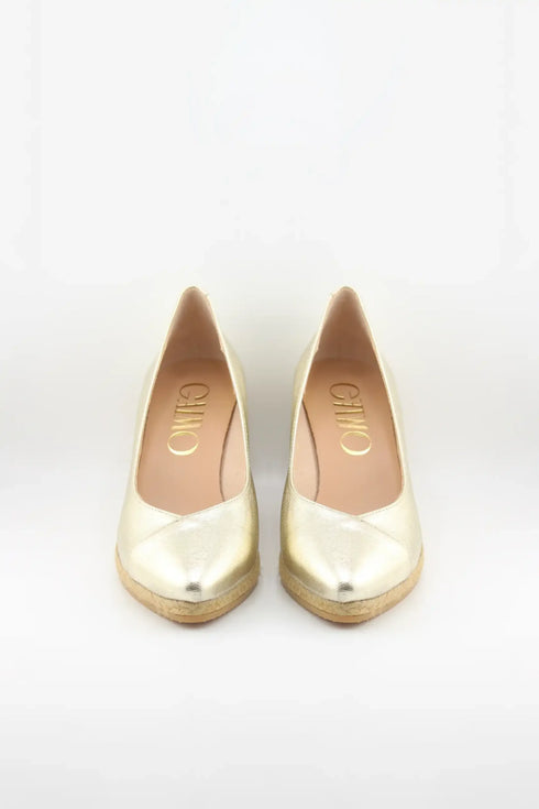 Gaimo Metallic Wedge Espadrille Pumps