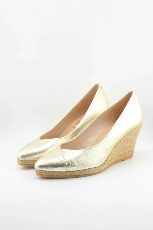 Gaimo Metallic Wedge Espadrille Pumps