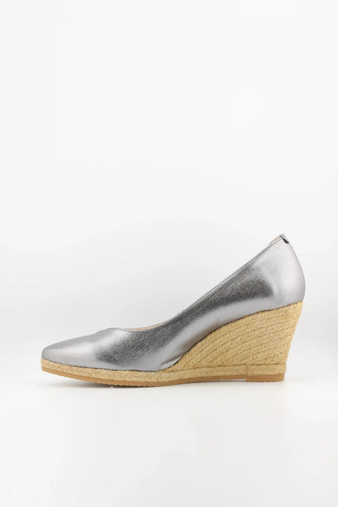 Gaimo Metallic Espadrille Wedge Pumps