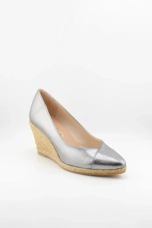 Gaimo Metallic Espadrille Wedge Pumps