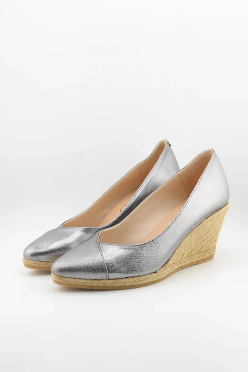 Gaimo Metallic Espadrille Wedge Pumps