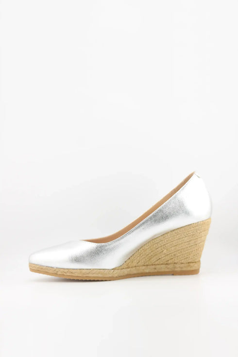 Gaimo Metallic Espadrille Wedge Pumps