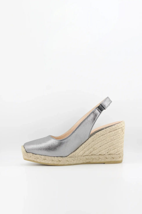 Gaimo Leather Slingback Espadrille Wedge Sandals