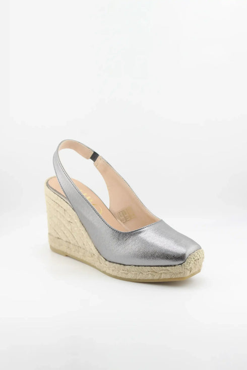 Gaimo Leather Slingback Espadrille Wedge Sandals