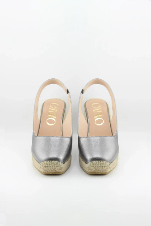 Gaimo Leather Slingback Espadrille Wedge Sandals