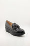 Wonders Chain Detail Patent Wedge Loafer