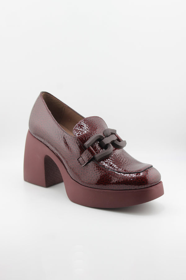 Wonders Chunky Block Heel Patent Loafers