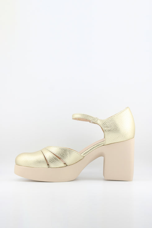 Wonders Chunky Heel Textured Mary Jane