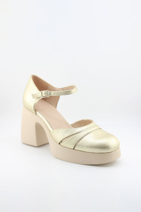 Wonders Chunky Heel Textured Mary Jane