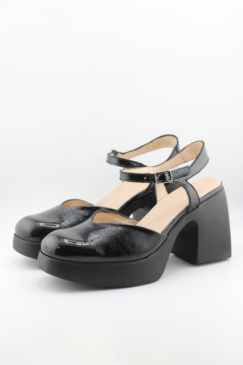 Wonders Chunky Heel Patent Mary Jane
