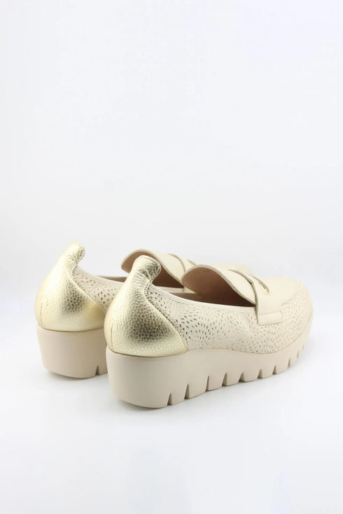 Wonders Perforated Leather Platform Loafers