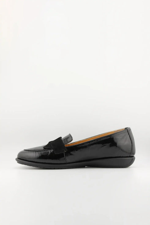DFC Relax Patent Leather Loafers with Bow Detailing