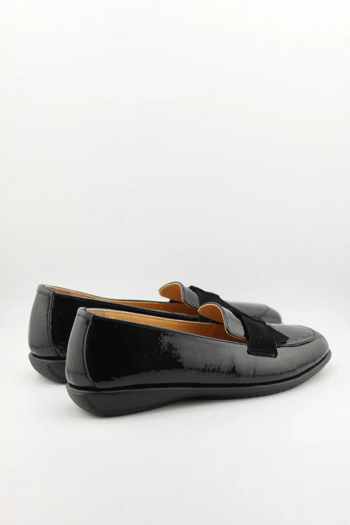 DFC Relax Patent Leather Loafers with Bow Detailing
